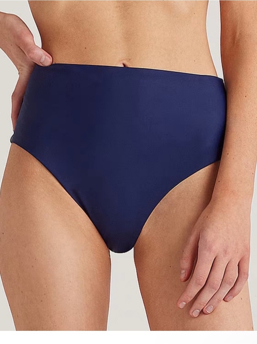Quince Italian High-Rise Bikini Bottom Deep Navy NWT XS vacation beach
